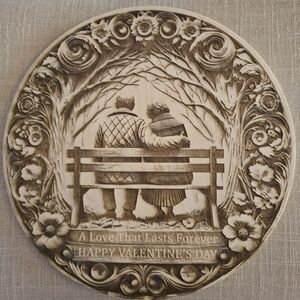 Wooden Valentine's Day Plaque, 12 "...with Stand.